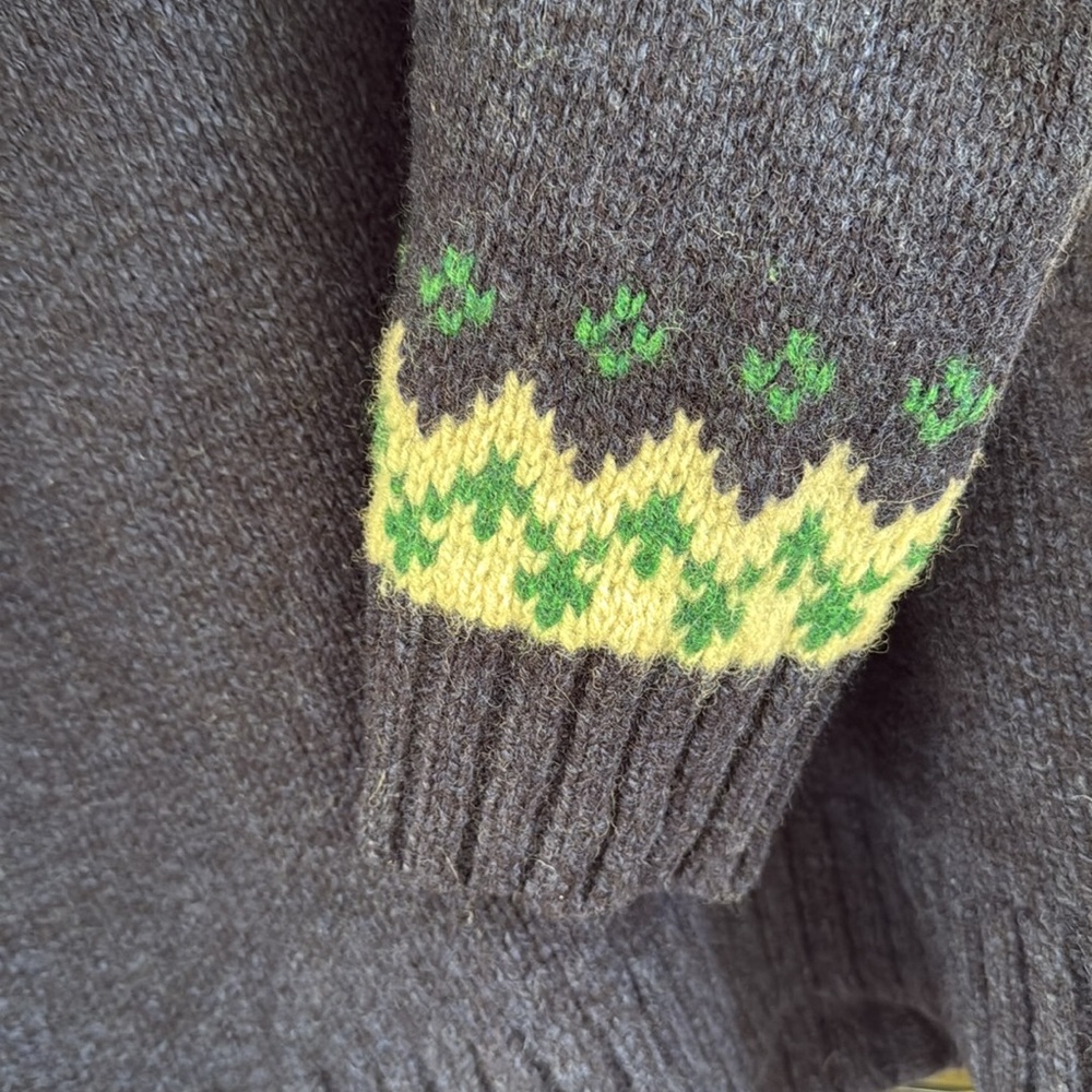 LL Bean Classic Heritage Fair Isle Navy Green 100% Lambs Wool Women’s Sweater M - Picture 11 of 17